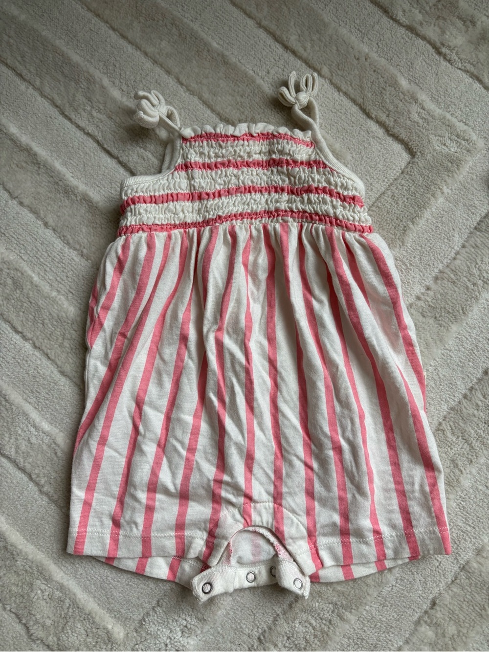 GAP Baby Pink and White Striped Sleeveless Dress